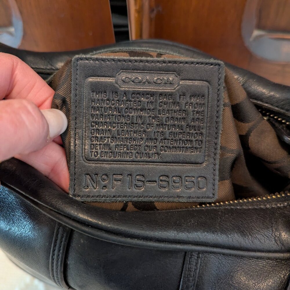 Coach 6950 Amanda Hobo Shoulder Bag Purse Black Leather - Picture 10 of 12